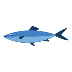 Saltwater fish flat design vector illustration. Fresh fish icon, perfect for seafood logos, restaurant branding, and fishing related designs.