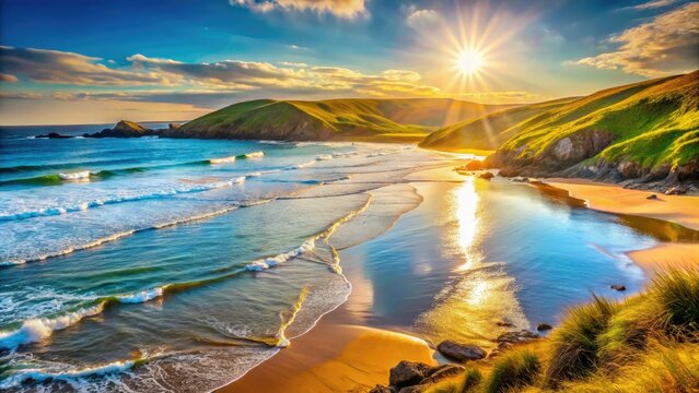 Stunning Croyde Bay: North Devon's coastline blurred beautifully in bokeh photography.