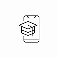 mobile student application icon sign vector