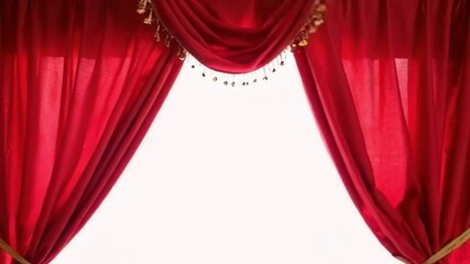 red curtain on white background