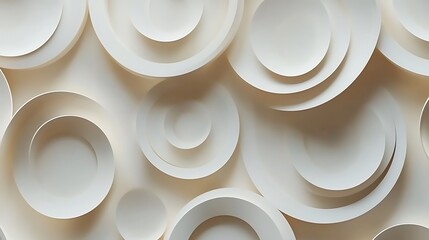 Abstract Cream Colored Concentric Circles Pattern Design