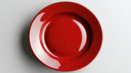 empty red plate isolated on transparent background