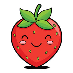 cute cartoon strawberry vector illustration of a strawberry