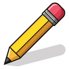 Pencil icon in flat style. Office supplies vector illustration on isolated background. Writing sign business concept.