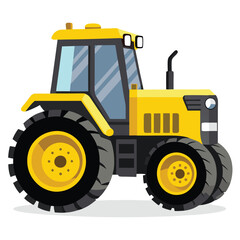 Naklejka premium yellow tractor vector art