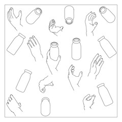 ボトルを持つ手のセット