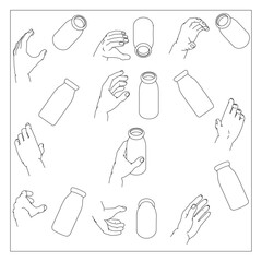 ボトルを持つ手のセット