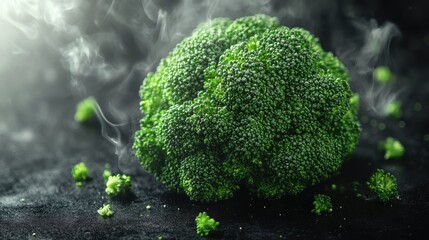 fresh broccoli isolated on transparent background