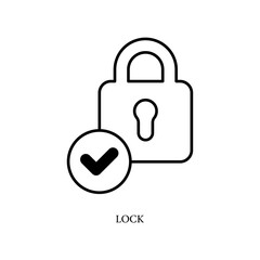 Icon a lock, isolated against a clean background.