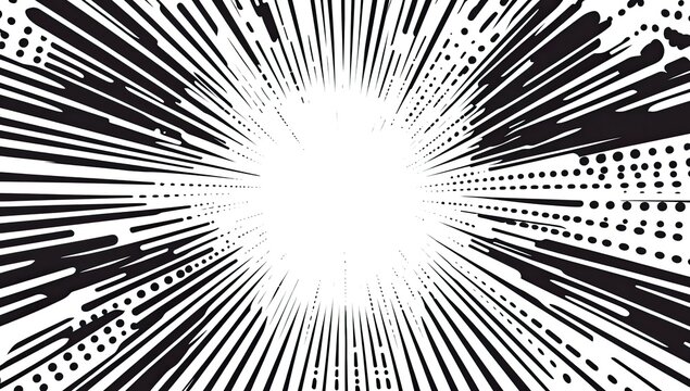 Speed lines burst background, radial design, motion effect