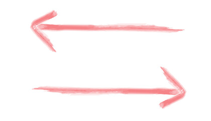 赤色の右矢印と左矢印の水彩イラスト2