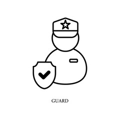 Icon a guard, isolated against a clean background.
