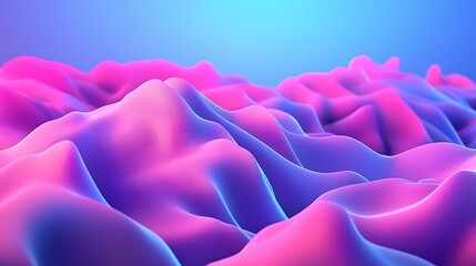 Obraz premium Abstract Pink and Purple Wavy Landscape Digital Art