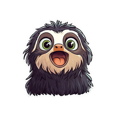 Obraz premium Adorable Happy Sloth Cartoon Illustration
