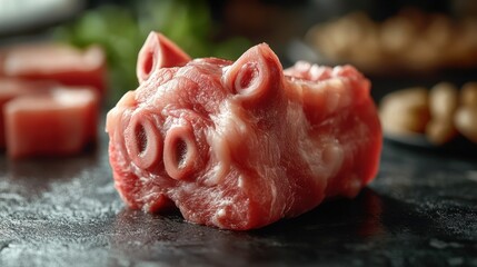 fresh raw pork isolated on transparent background