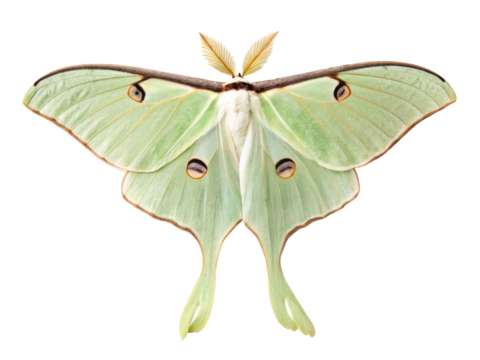 Captivating Green Luna Moth with Unique Patterns on Delicate Wings