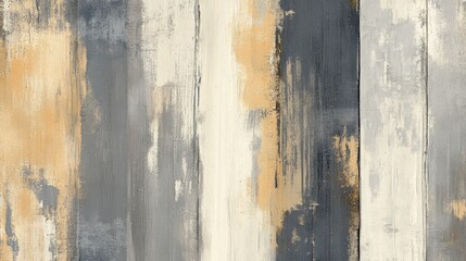 Abstract textured painting features vertical stripes of varying colors