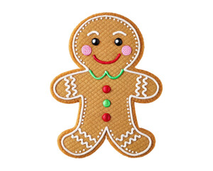 Cheerful Gingerbread Man Cookie Decorated with Colorful Icing and Candy Details