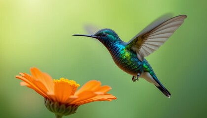 Fototapeta premium hummingbird and flower