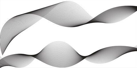 Abstract wave element for design. Digital frequency track equalizer. Stylized line art background. Vector illustration. MODERN