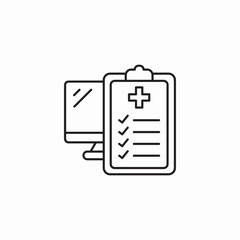 computer medical list icon sign vector