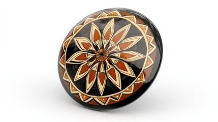 Detailed rendering of an oversized pin badge, displayed against a pristine white backdrop, showcasing design elements clearly