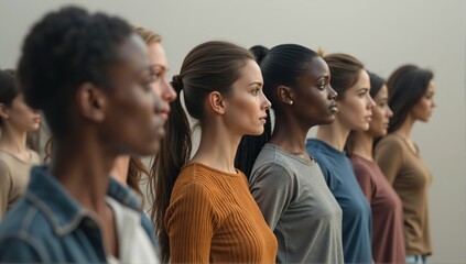 Seven Women of Diverse Ethnicities in Profile