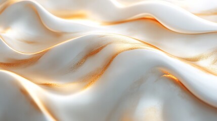 Elegant White and Gold Background with Smooth Wavy Pattern Evoking a Sense of Luxury and Sophistication Perfect for Modern Designs and Contemporary Artistic Expressions in Various Contexts