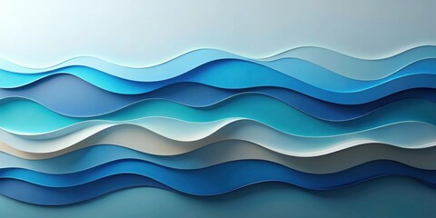 Fototapeta premium Serene Abstract Wave Pattern Design with Layered Shades of Blue and White