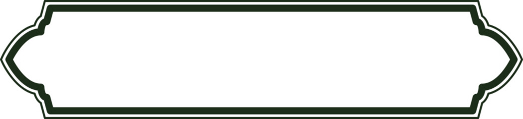 Islamic Banner Label Outline