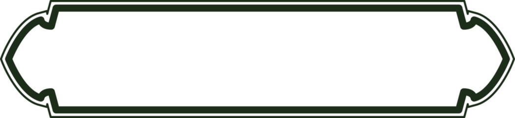 Islamic Banner Label Outline