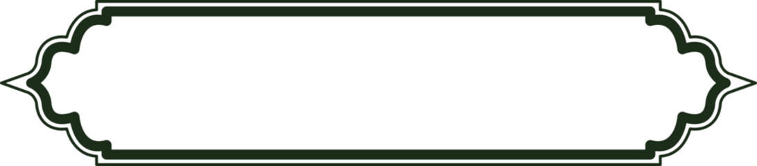 Islamic Banner Label Outline