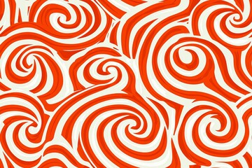 Fototapeta premium Psychedelic swirl seamless pattern. 60s, 70s style liquid groovy background.