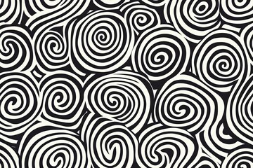 Psychedelic swirl seamless pattern. 60s, 70s style liquid groovy background.