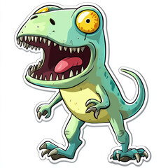 cute little dinosaur in light green watercolor illustration