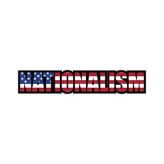 nationalism lettering vector design with usa flag elements