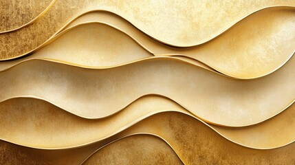 Elegant Golden Background with Soft Wavy Patterns Creating a Luxurious and Warm Atmosphere Ideal for Use in Design Projects Representing Wealth and Opulence in Various Contexts