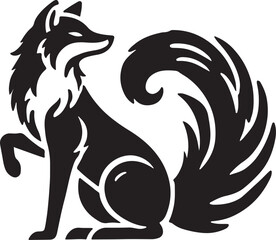 Fox vector silhouette , Silhouettes-Fox-2