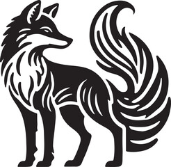 Fox vector silhouette , Silhouettes-Fox-2