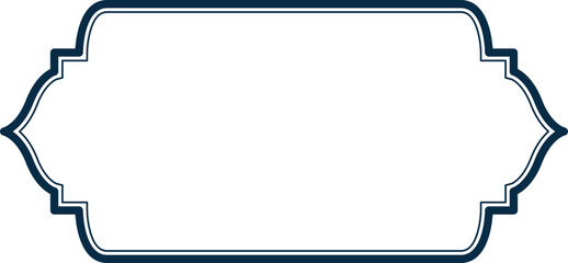 Islamic Banner Label Outline