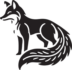 Fox vector silhouette , Silhouettes-Fox-2