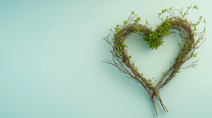 Obraz premium Heart shaped tree branches for nature-inspired love and romance design, Reforestation And Regreening concept