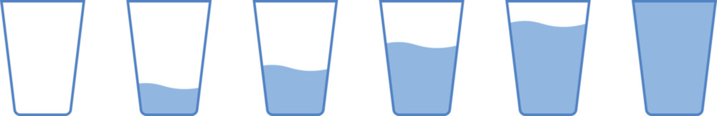 Cup of Water glass icon. Full and empty water glass. Vector illustration