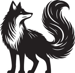 Fox vector silhouette , Silhouettes-Fox-2