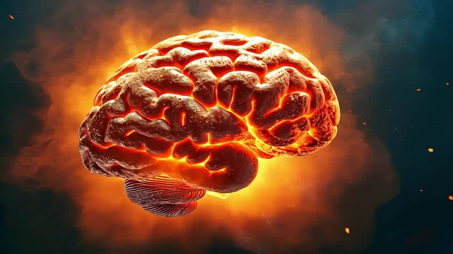 Creativity concept with a brain exploding in colors. Mind blown concept.