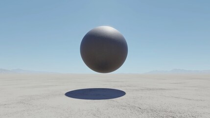 A floating sphere casting a soft shadow on an empty plane