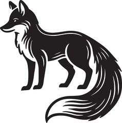 Fox vector silhouette , Silhouettes-Fox-2