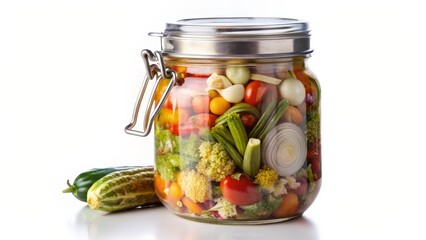 Pickled Vegetables in Glass Jar