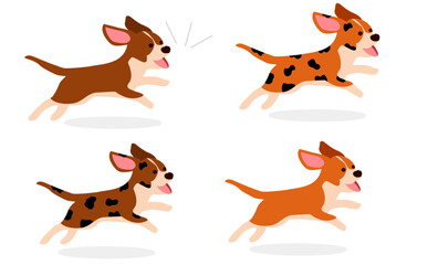 Set of cute Dogs vector and Illustration. Cute dogs. Funny dog characters. Happy friendly canine animals. Vector set