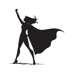 silhouette of a super woman